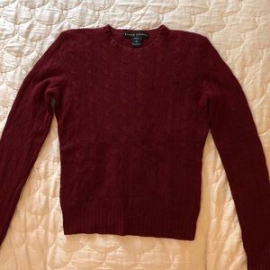 Burgundy Cashmere Cable Sweater